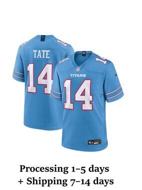 Mens Youths Select Carnell Tate Light Blue Jersey Stitched Vapor
